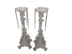 Val Saint Lambert - Kaarsenhouder (2) - Kristal - Kristallen, Antiek en Kunst, Antiek | Glas en Kristal