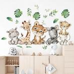Grote muur- of deur stickerset Baby Jungle Animals, Verzenden, Nieuw, Wanddecoratie