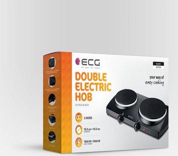 ECG EV 2512 Black Elektrische kookplaat - 2 kookplaten 18,5 beschikbaar voor biedingen