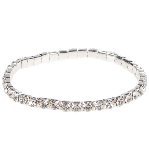 Kinderarmband zilver met strass NIEUW, Sieraden, Tassen en Uiterlijk, Armbanden, Grijs, Nieuw, Ophalen of Verzenden