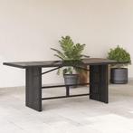 vidaXL Tuintafel met glazen blad 190x80x75 cm poly rattan, Verzenden, Nieuw