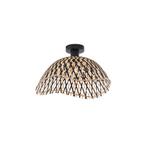 Art Deco plafondlamp zwart bamboe 40cm - Alka, Verzenden, Nieuw, Metaal, Art Deco