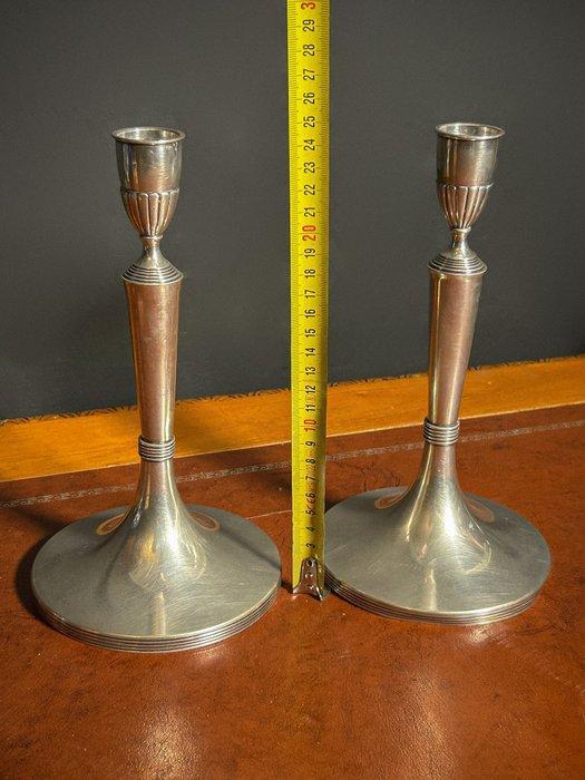 Kaarsenhouder (2) - Metallo Argentato - Candelieri Metallo, Antiek en Kunst, Curiosa en Brocante