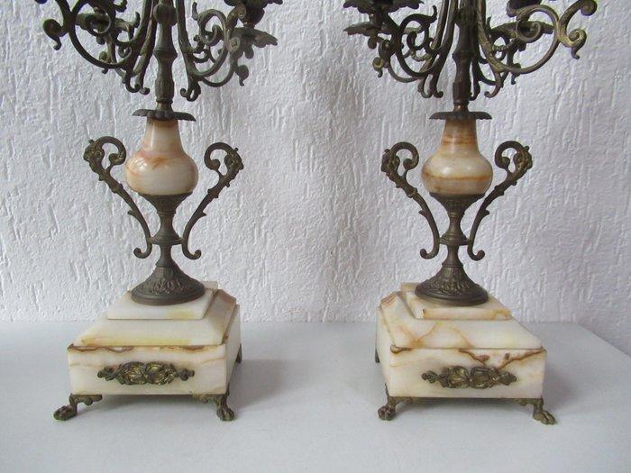 Kandelaar 2 Antieke kandelaars met dover (2) - Koper en, Antiek en Kunst, Antiek | Overige Antiek