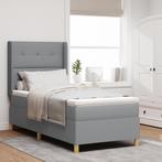 vidaXL Boxspringbed met matras en LED stof lichtgrijs 80x200, Eenpersoons, Verzenden, Nieuw, 80 cm