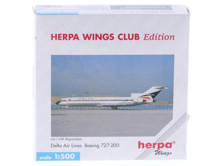 Schaal 1:500 Herpa 503129 Delta Air Lines Boeing 727-200..., Hobby en Vrije tijd, Modelbouw | Vliegtuigen en Helikopters, Zo goed als nieuw