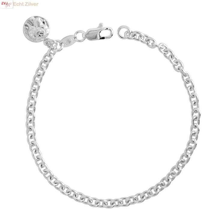 Zilveren Romeinse munt schakelarmband, Sieraden, Tassen en Uiterlijk, Armbanden, Nieuw, Verzenden