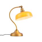 Klassieke tafellamp brons met oranje opaal glas - Clerk, Huis en Inrichting, Nieuw, Overige materialen, Klassiek / Antiek, Minder dan 50 cm