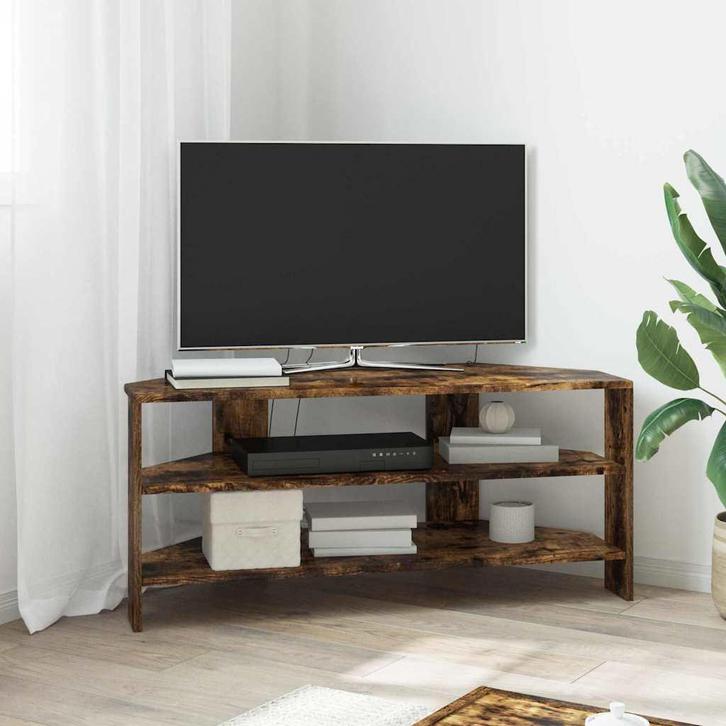 vidaXL HoekTVKast Gerookt eiken 102x40,5x45cm Bewerkt hout, Huis en Inrichting, Kasten | Televisiemeubels, Nieuw, Minder dan 50 cm