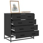 vidaXL Ladekast 70x41x70 cm bewerkt hout zwart, Kinderen en Baby's, Kinderkamer | Commodes en Kasten, Verzenden, Nieuw