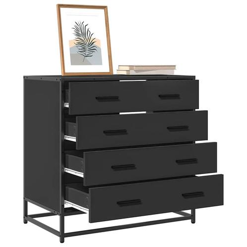 vidaXL Ladekast 70x41x70 cm bewerkt hout zwart, Kinderen en Baby's, Kinderkamer | Commodes en Kasten, Nieuw, Verzenden