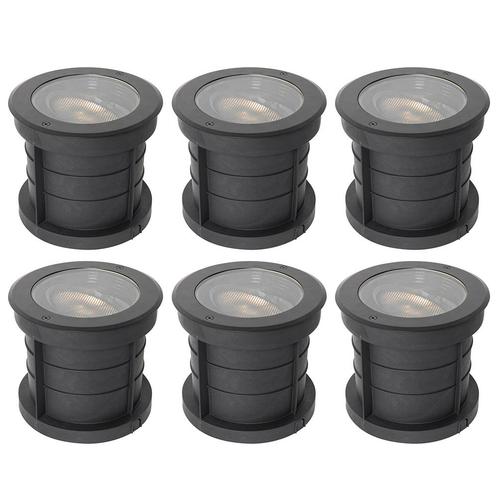 Set van 6 dimbare buiten grondspots zwart IP65 incl LED -, Tuin en Terras, Buitenverlichting, Nieuw