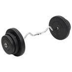 vidaXL Halter gebogen met gewichten 60 kg, Verzenden, Nieuw