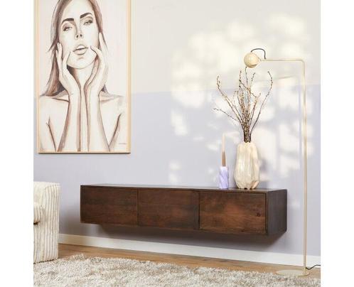 Zwevend tv meubel Vision Walnoot | 160 cm, Huis en Inrichting, Kasten | Televisiemeubels, Nieuw, Ophalen of Verzenden