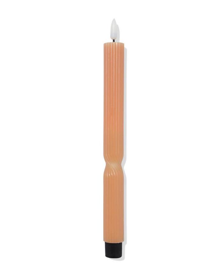 HEMA Led huishoudkaars 2.3x29cm ribbel naturel, Huis en Inrichting, Woonaccessoires | Kandelaars en Kaarsen, Nieuw, Verzenden