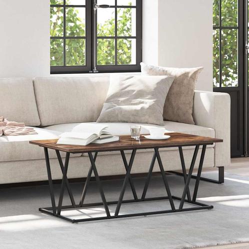 vidaXL Salontafel - Rookeik - 100x50x40 cm - Hout en Metaal, Huis en Inrichting, Tafels | Salontafels, 100 tot 150 cm, Nieuw, Overige houtsoorten