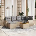 vidaXL 7-delige Loungeset met kussens poly rattan beige, Tuin en Terras, Tuinsets en Loungesets, Verzenden, Nieuw, Rotan, Loungeset