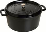 Staub Braadpan Rond 34 cm - Zwart, Huis en Inrichting, Verzenden, Nieuw