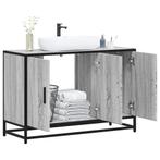 vidaXL Wastafelkast 90x33x60 cm bewerkt hout grijs sonoma, Verzenden, Nieuw