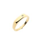 Gouden heren pinkring met diamant; 0,015 ct. | Jeunesse, Gebruikt, Overige kleuren, Heer, Ophalen of Verzenden