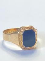 Zonder Minimumprijs - Ring - 18 karaat Geel goud Onyx, Nieuw