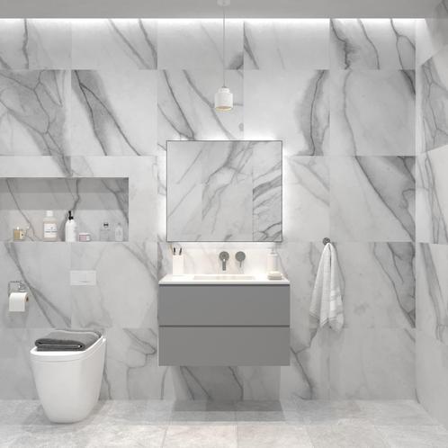 Badkamermeubelset Gliss Hermes 70 cm Beton Grijs, Doe-het-zelf en Verbouw, Sanitair, Bad, Nieuw, Ophalen of Verzenden