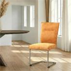 Leren eetkamerstoel Retro - Kenia Cognac (cognac) -, Ophalen of Verzenden, Nieuw, Leer, Modern