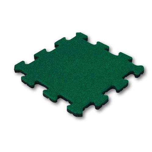 Rubber tegel 50 mm - 50 x 50 cm - Groen - Puzzelsysteem -, Tuin en Terras, Tegels en Klinkers, Verzenden