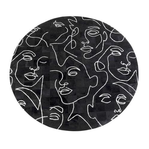 *WOONWINKEL* Kare Design Art Faces Rond Vloerkleed Met Gezic, Huis en Inrichting, Woonaccessoires | Overige, Nieuw, Verzenden