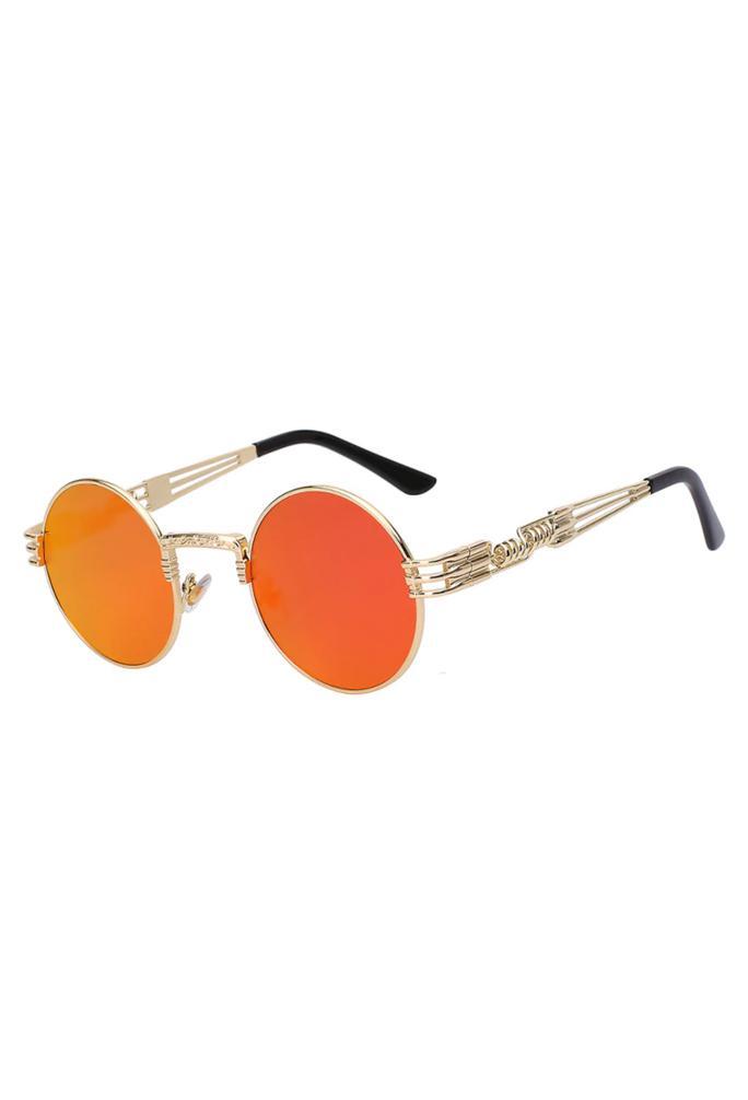 Ronde Zonnebril Steampunk Heren Goud Montuur Rond Oranje Spi, Sieraden, Tassen en Uiterlijk, Zonnebrillen en Brillen | Heren, Oranje