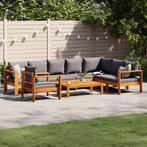 vidaXL 6-delige Loungeset met kussens massief acaciahout, Verzenden, Nieuw, Hout, Loungeset