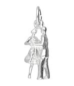 Zilveren Danspaar ketting hanger, Nieuw, Verzenden