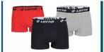 Lotto set van 3 boxers voor mannen - katoen - Zwart - rood, Kleding | Heren