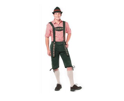 Lederhosen Johan lang groen, Hobby en Vrije tijd, Feestartikelen, Feestartikel, Nieuw, Verzenden