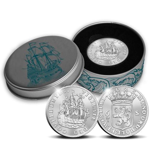 Officiële Herslag: Scheepjesschelling 2025 Zilver 1 ounce, Postzegels en Munten, Munten | Nederland, Verzenden