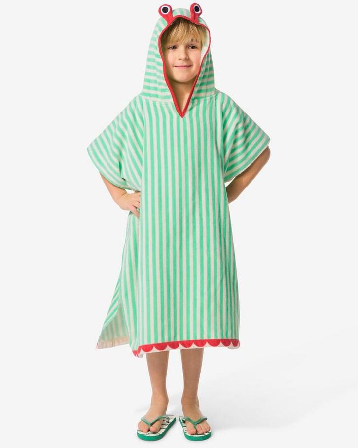 HEMA Kinderponcho 68x78cm krab strepen, Huis en Inrichting, Badkamer | Badtextiel en Accessoires, Nieuw, Verzenden