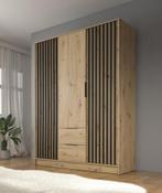 Kledingkast Eiken Zwart 155x51x200 Garderobekast, Huis en Inrichting, Kasten | Vitrinekasten, 150 tot 200 cm, Nieuw, Modern, 50 tot 75 cm