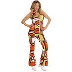 Disco 70S Jumpsuit Groen Oranje Dames, Kleding | Dames, Carnavalskleding en Feestkleding, Nieuw, Verzenden