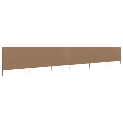 vidaXL Windscherm 6-panelen 800x80 cm stof taupe, Tuin en Terras, Zonneschermen, Nieuw, Verzenden