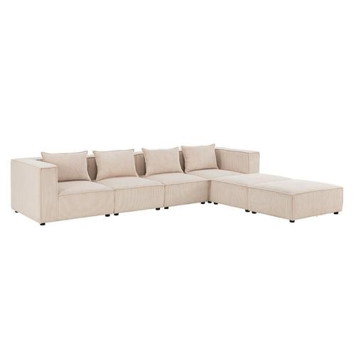 Modulaire Bank / Hoekbank Domas XXL - Beige - Corduroy bekle, Huis en Inrichting, Banken | Bankstellen, Nieuw, Verzenden