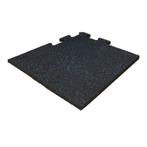 Rubber puzzel tegel - 50 x 50 cm – zwart SBR / blauw EPDM -, Tuin en Terras, Tegels en Klinkers, Nieuw, Verzenden