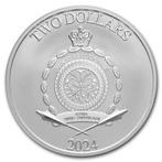 Niue. 2 Dollars 2024 Star Wars - Grogu Baby Yoda, 1 Oz