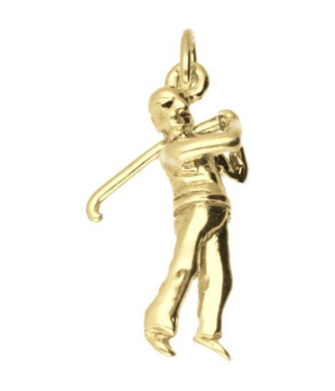 Gouden Golfspeler ketting hanger, Sieraden, Tassen en Uiterlijk, Kettinghangers, Verzenden