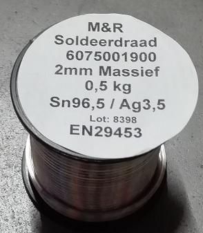 Tin/Zilver soldeer-draad 2 mm 500gr, Doe-het-zelf en Verbouw, Buizen en Afvoer, Ophalen of Verzenden