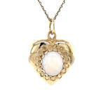Gouden vintage hart hanger met opaal 14 krt, Ophalen of Verzenden, Nieuw