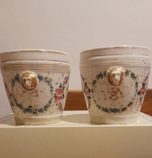 Vaas (2) - Porselein - cachepot Frankrijk 19e eeuw, Antiek en Kunst, Antiek | Glas en Kristal