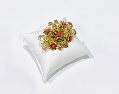 Zonder Minimumprijs - Broche Zilver Koraal, Sieraden, Tassen en Uiterlijk, Antieke sieraden