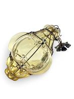 Gekooide hanglamp - Ferro Battuto - Geblazen Glas en