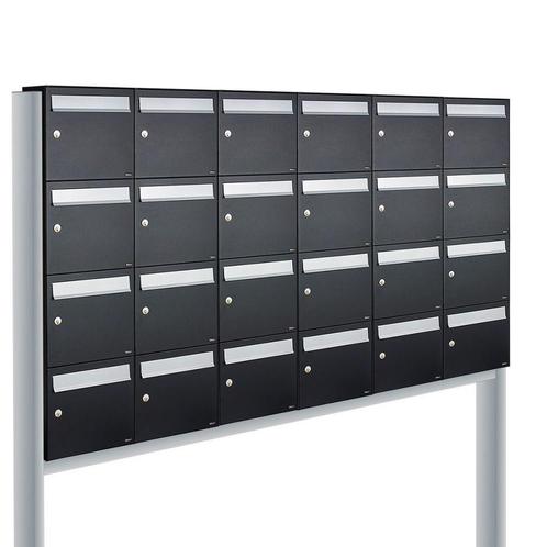 Brievenbusunit Flow set vrijstaand 6-breed, 4-hoog - zwart, Tuin en Terras, Brievenbussen, Nieuw, Verzenden