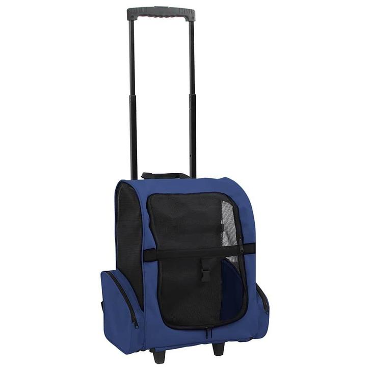 Inklapbare huisdierentrolley | Blauw | Licht & Ventileren..., Dieren en Toebehoren, Transportboxen, Nieuw, Ophalen of Verzenden